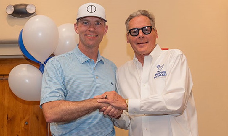 Marty Jertson (winning pro) and tournament founder Jay Hoselton.