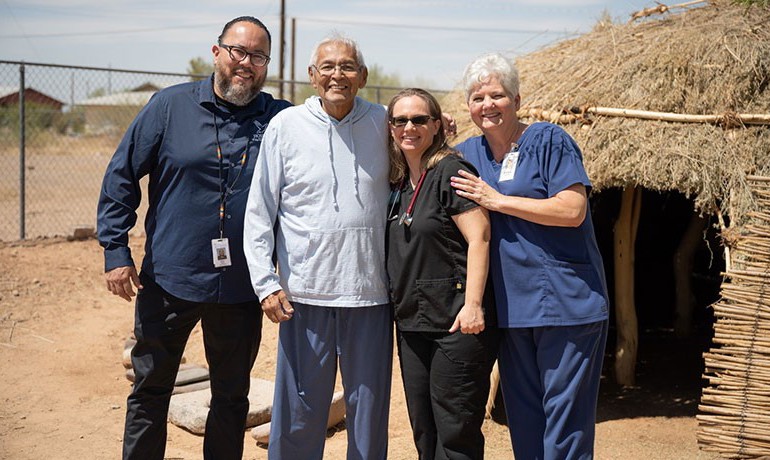 Royce Manuel and hospice care team