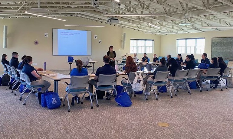 Nursing students from Creighton University spend the morning at Hospice of the Valley’s Dementia Care and Education Campus in Arcadia. Here, they learn best practices to care for patients living with dementia.