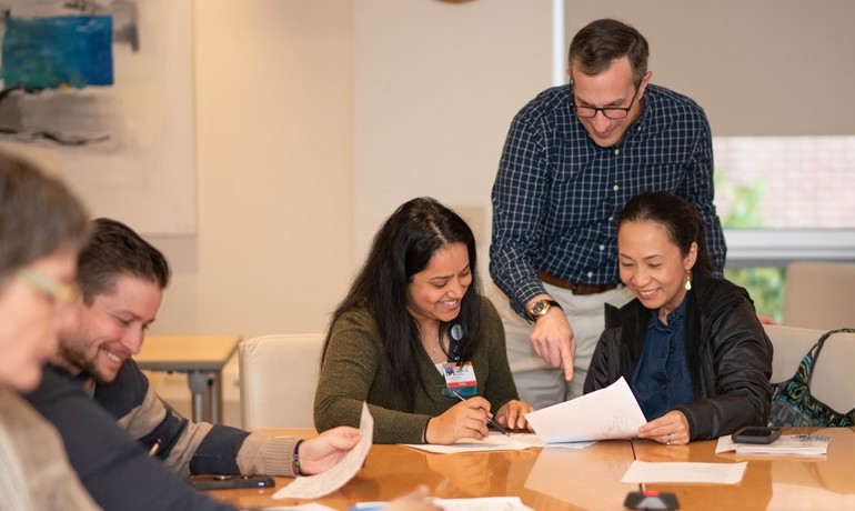 Dr. Stolzberg teaching healthcare interns