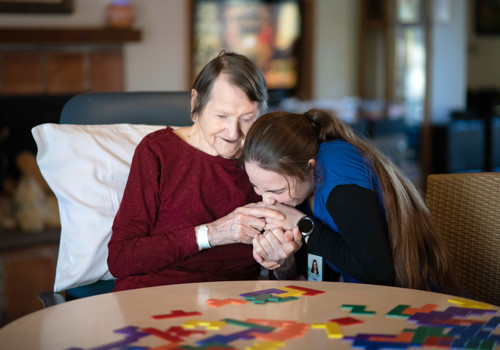 CNA Kalyana Wright helped care for patient Mary Perazzoli at Gardiner Home